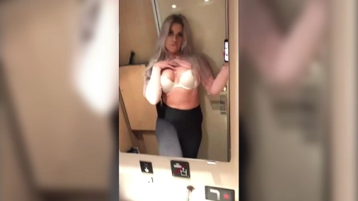 Swedish NicciAzzy Tease In Plane Toilet