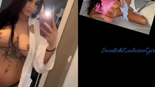 Norwegian Babe KSophie Shows Her Big Sexy Tits In Mirror
