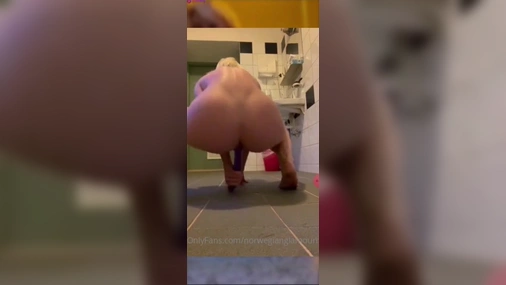 Norwegian Blonde Strips Naked And Fucks Pussy With Big Dildo