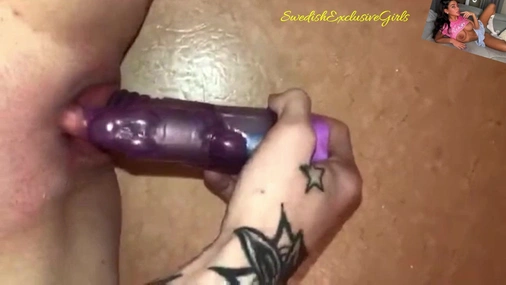 Swedish Tattooed Babe Amanda Montin Tight Horny Dildo Pussy Masturbation