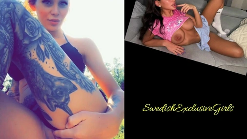 Swedish Tattooed Babe Julia Cinder Flashing Her Tight Pussy In Public & Rubbing It