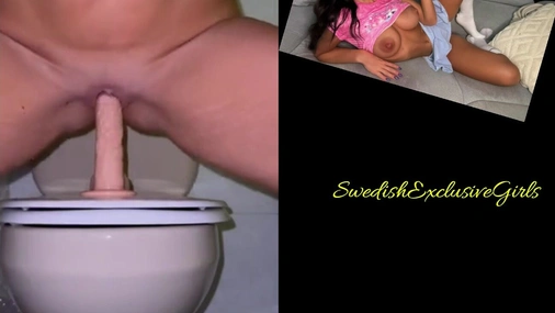 Norwegian Milf Christina Legreid Riding Dildo On Toilet Seat & Shaking Her Big Ass