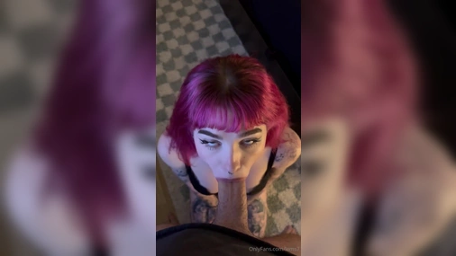 Emily Oram - Pink Haired Beauty Giving Hot Blowjob