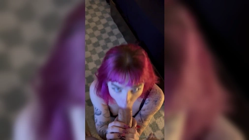 Emily Oram - Pink Haired Beauty Giving Hot Blowjob
