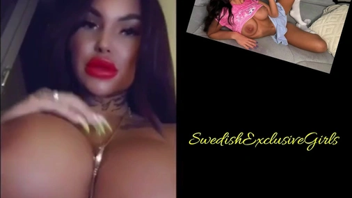 Swedish Bombshell Linnejha Touching Her Big Tits