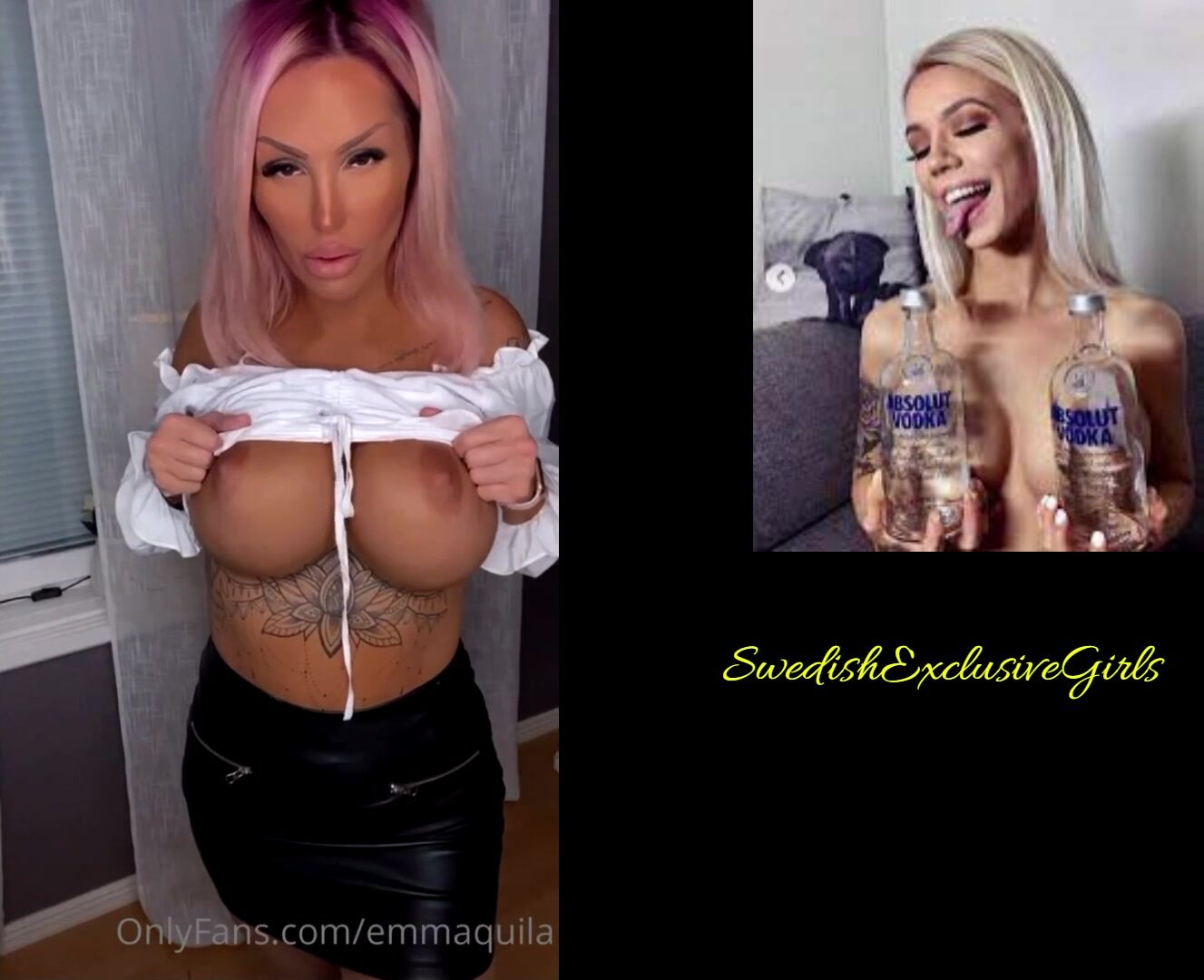 Swedish Tattooed Babe Emma Flashing Her Big Sexy Tits
