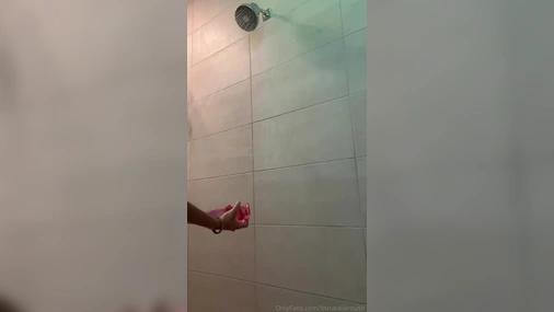 Natalie Roush Nude Showering With Big Dildo