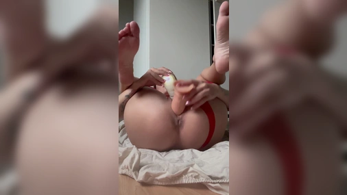 Swedish BellatThePetite Hard Big Dildo Fuck