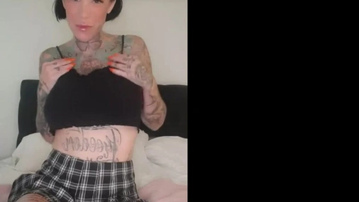 Swedish Extremly Tattooed Milf Lindasecrets Double  Anal & Pussy Dildo Masturbation