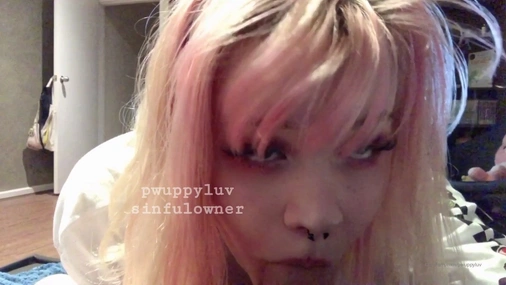 Pupwife Blowjob Close Up On Cam
