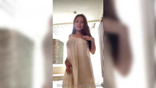 Pandora Kaki Teasing In Transparent Dress