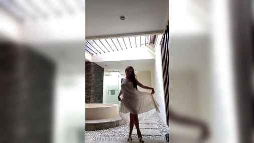 Pandora Kaki Teasing In Transparent Dress