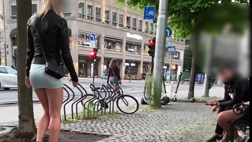 Real Norwegian Wife Flashing Group of Strangers in Public