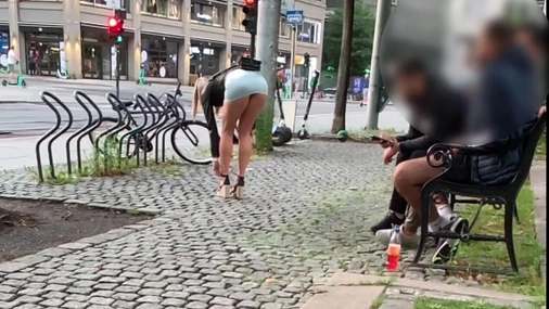 Real Norwegian Wife Flashing Group of Strangers in Public