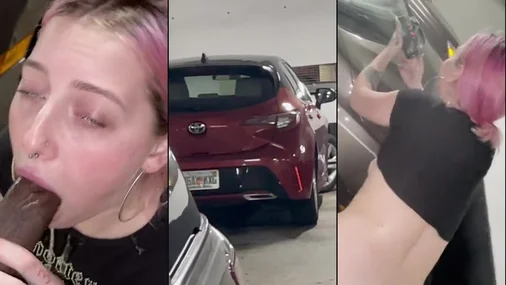Melodyparker69 – Dypt i halsen med en enorm BBC på en offentlig parkeringsplass