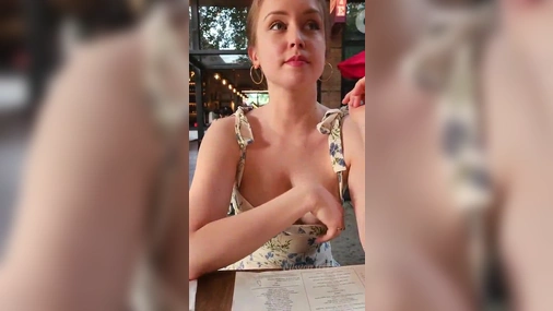Swedish Babe Flashing Her Big Gorgeous Tits In Public Resturant