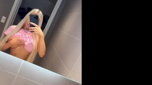 Norwegian Babe Iselin Michelsen Flashing Her Big Sexy Tits In Mirror