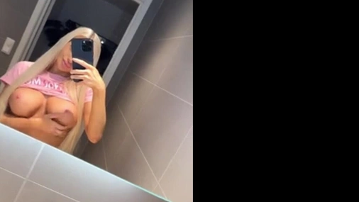 Norwegian Babe Iselin Michelsen Flashing Her Big Sexy Tits In Mirror