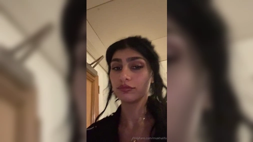 Mia Khalifa Wearing Hot Track Jacket And Stripping Naked