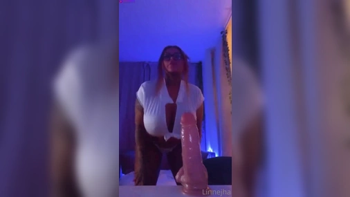 Slutty Swedish Linnejha Solo Fucking Big Dildo
