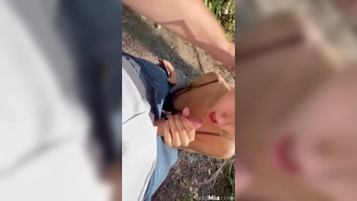 Mia Melano Outdoor Blowjob And Cumshot On Big Tits