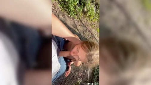 Mia Melano Outdoor Blowjob And Cumshot On Big Tits