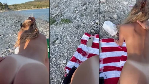 Die Schwedin Lisa fickt im Doggy-Stil am Strand