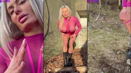 Muskulöser Norweger flirtet im Freien