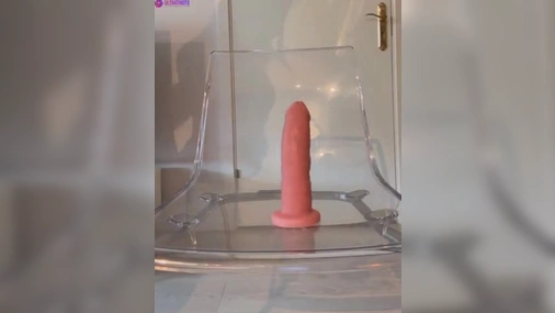Norwegian Babe Vaniljaface Riding Dildo On Glass Table Part 2