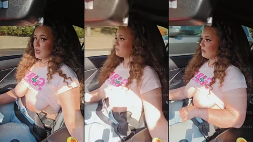 PrincessBabyBrat Cumming While Driving On Highway