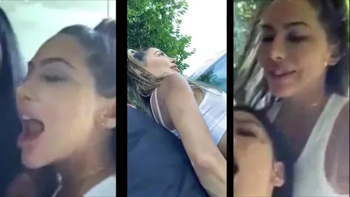Lela Star x Katrina Jade – Blowjob im Auto in der Öffentlichkeit
