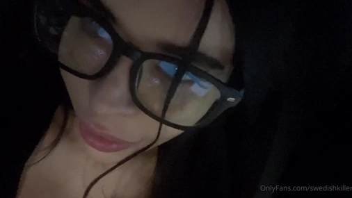 Swedishkiller playing with dildo in the car