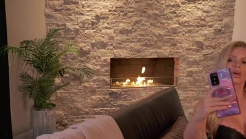 Blonde Busty Milf Fucked By The Fireplace