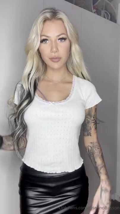 Swedish Josefin Ottosson stripping and masturbation
