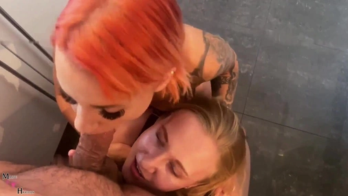 Marie Hardon - Two German Sluts Sucks And Fucks White Cock