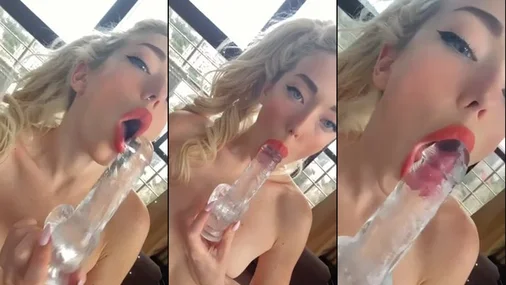 Christine Bright – Blonde Sexbombe gibt einen Blowjob von hinten