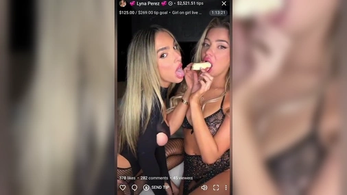 Lyna Perez Banana Blowjob on Livestream