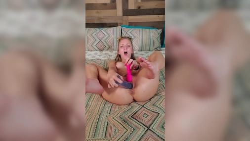 Macy Meadows - Creamy Pussy Getting Fucked By Big Dildo And Vibrator