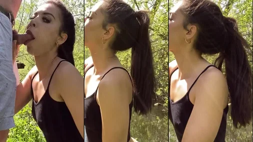Blowjob ved søen med Savana Sky