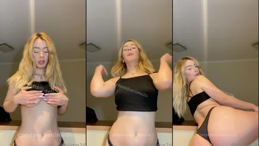 Ariana Linares Striptease With Bouncing Tits