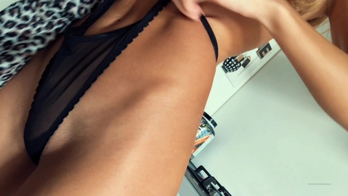 Raluca Roberta Strips After Good Coffee In The Kitchen