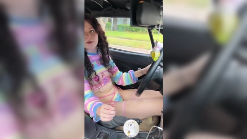 Yourfavcatgirl Drives Car In Kinky Dress