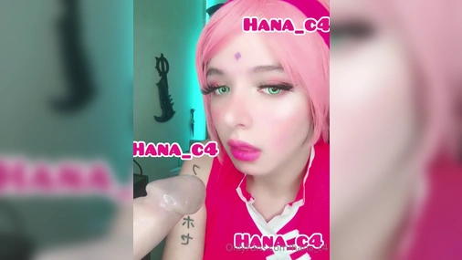 Hana_C4 Cosplay Dildo Practice