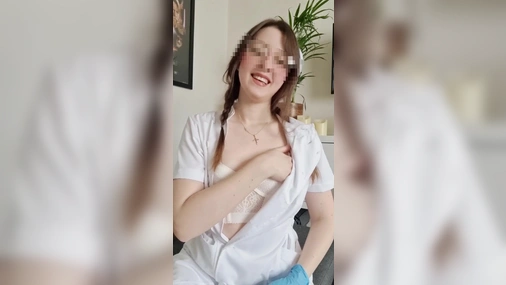 Arya Rose - German Nurse Stripping And Fucking Favorite Dildo