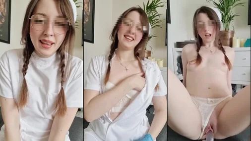 Arya Rose – Tysk sjuksköterska klär av sig och knullar sin favoritdildo