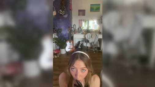 Zoeywgr - Sloppy Blowjob on Dildo While Wearing Slutty Outfit
