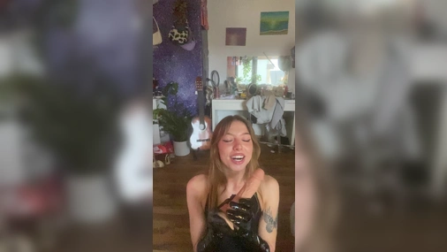 Zoeywgr - Sloppy Blowjob on Dildo While Wearing Slutty Outfit