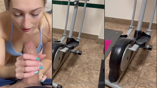 Shinratensei98 Övertalad på gymmet att ge handjob offentligt POV