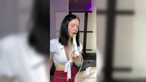Spicynoodle666 Deepthroat Practice With Dildo