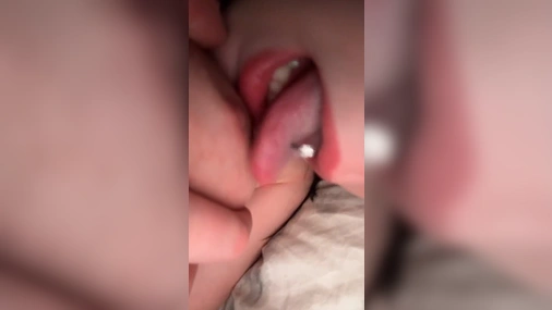 Swedish Sandra Adamsson / queensandra56 sucking on her tit 1